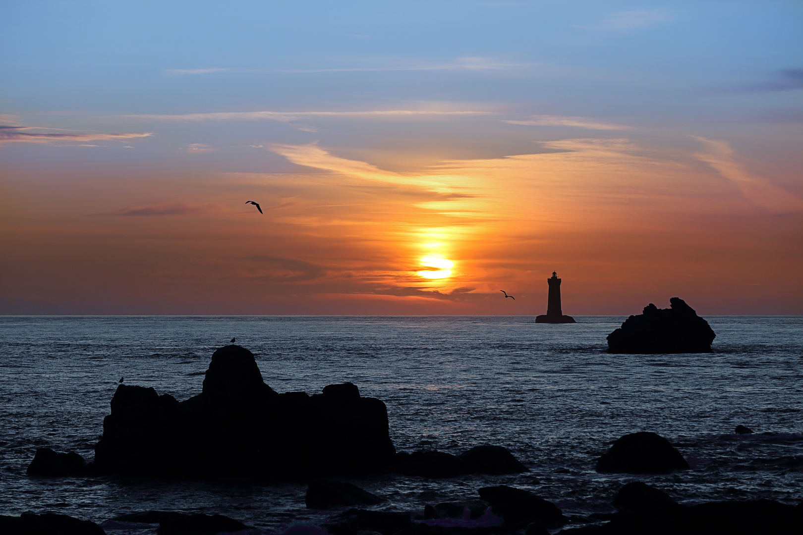 Sonnenuntergang am Phare du Four