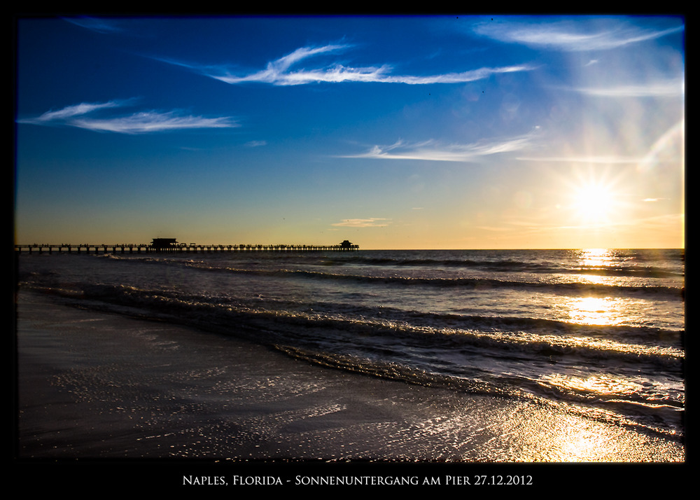 Sonnenuntergang am Pier in Naples, Florida