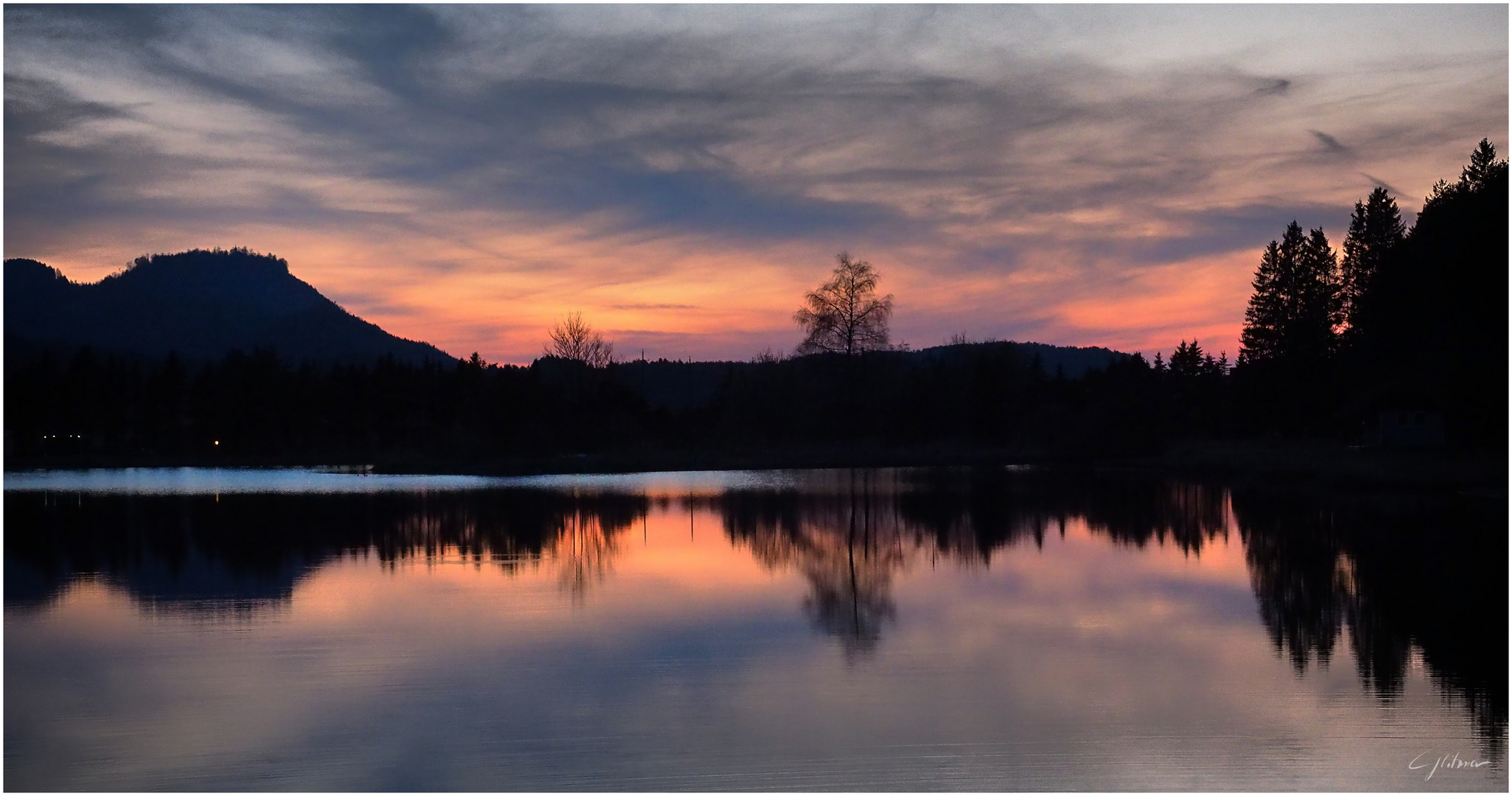 Sonnenuntergang am Pirkdorfer See (Kärnten)