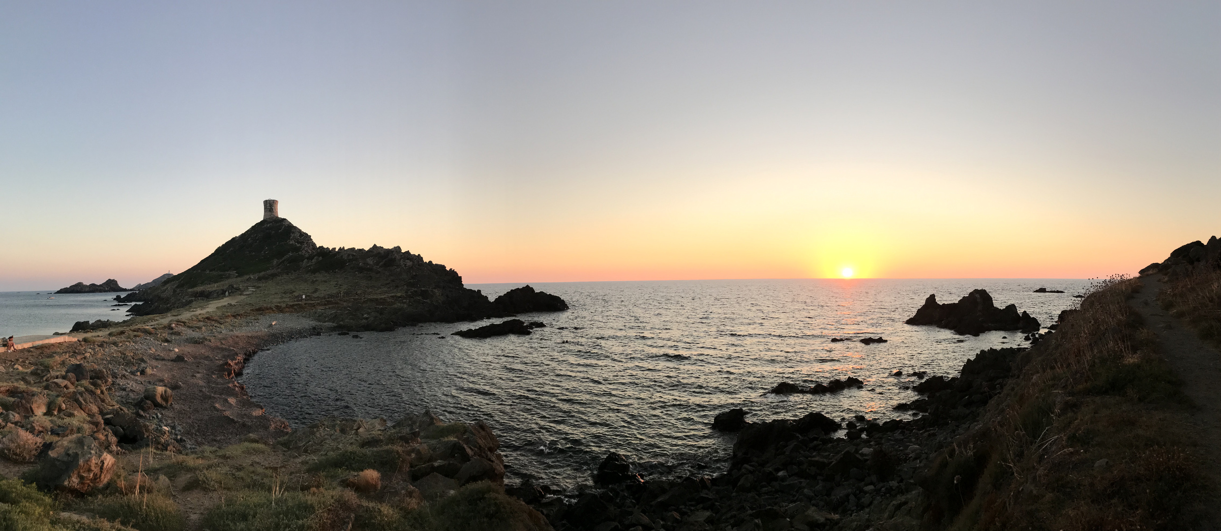 Sonnenuntergang am Pointe de la Parata, Korsika