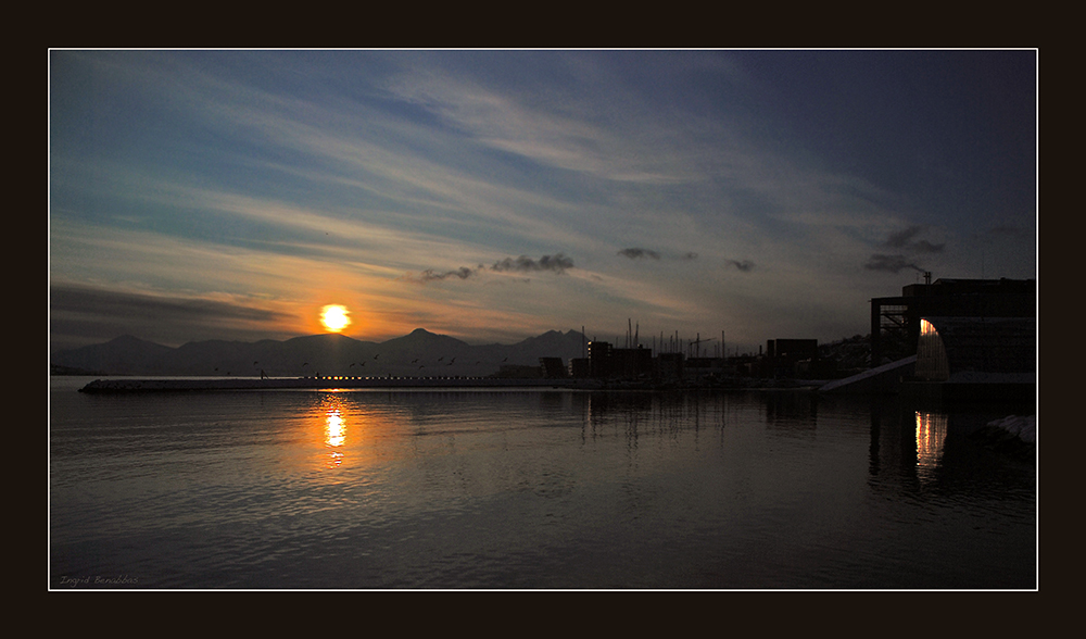 Sonnenuntergang am Polaria