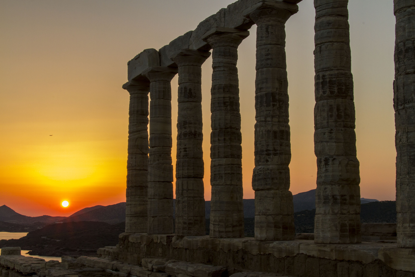 Sonnenuntergang am Poseidon-Tempel bei Athen