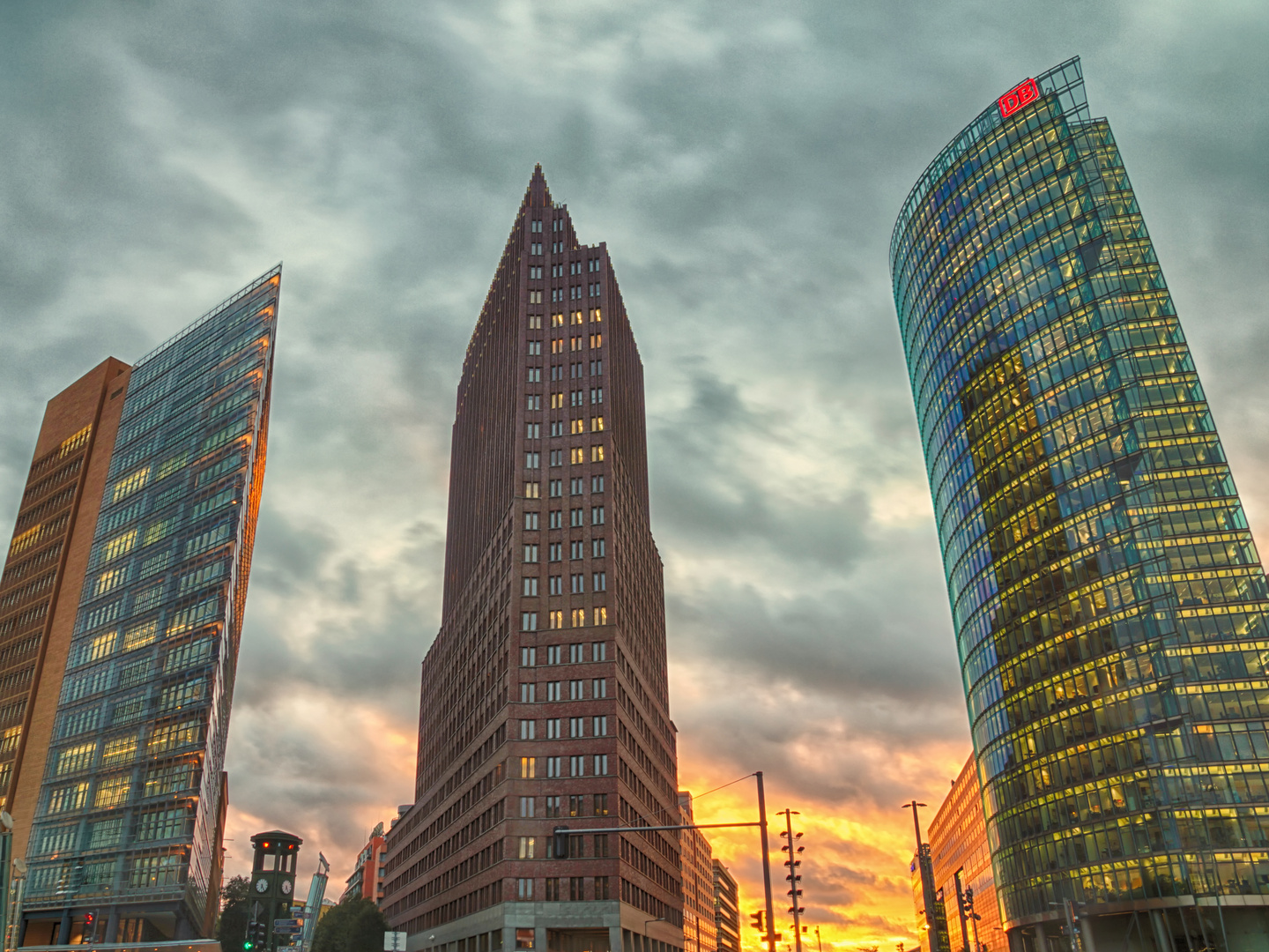 Sonnenuntergang am Potsdamer Platz