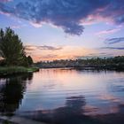 Sonnenuntergang am Puckingersee in Österreich