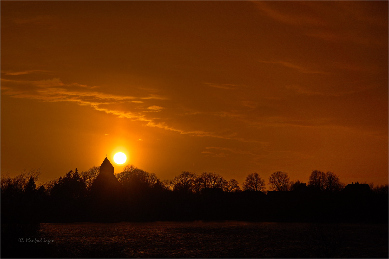 Sonnenuntergang am Pütter See/Vorpommern