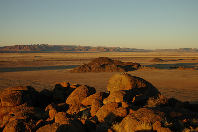 Sonnenuntergang am Rand der Namib