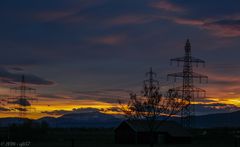 Sonnenuntergang am Rande von Wien