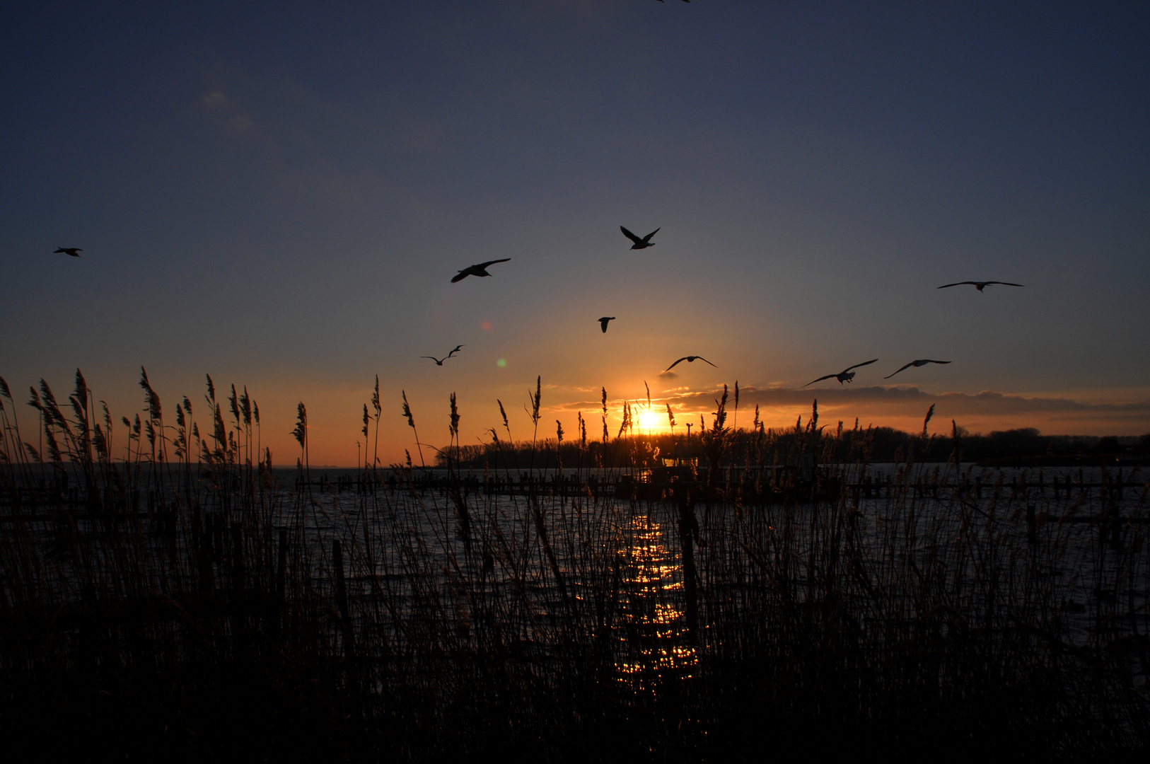 Sonnenuntergang am Reriker Haff ....