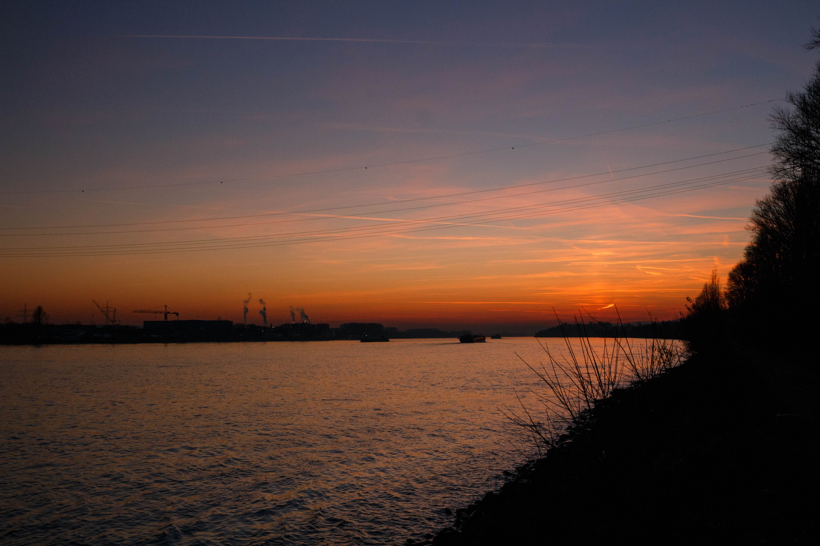 Sonnenuntergang am Rhein (02/2019)