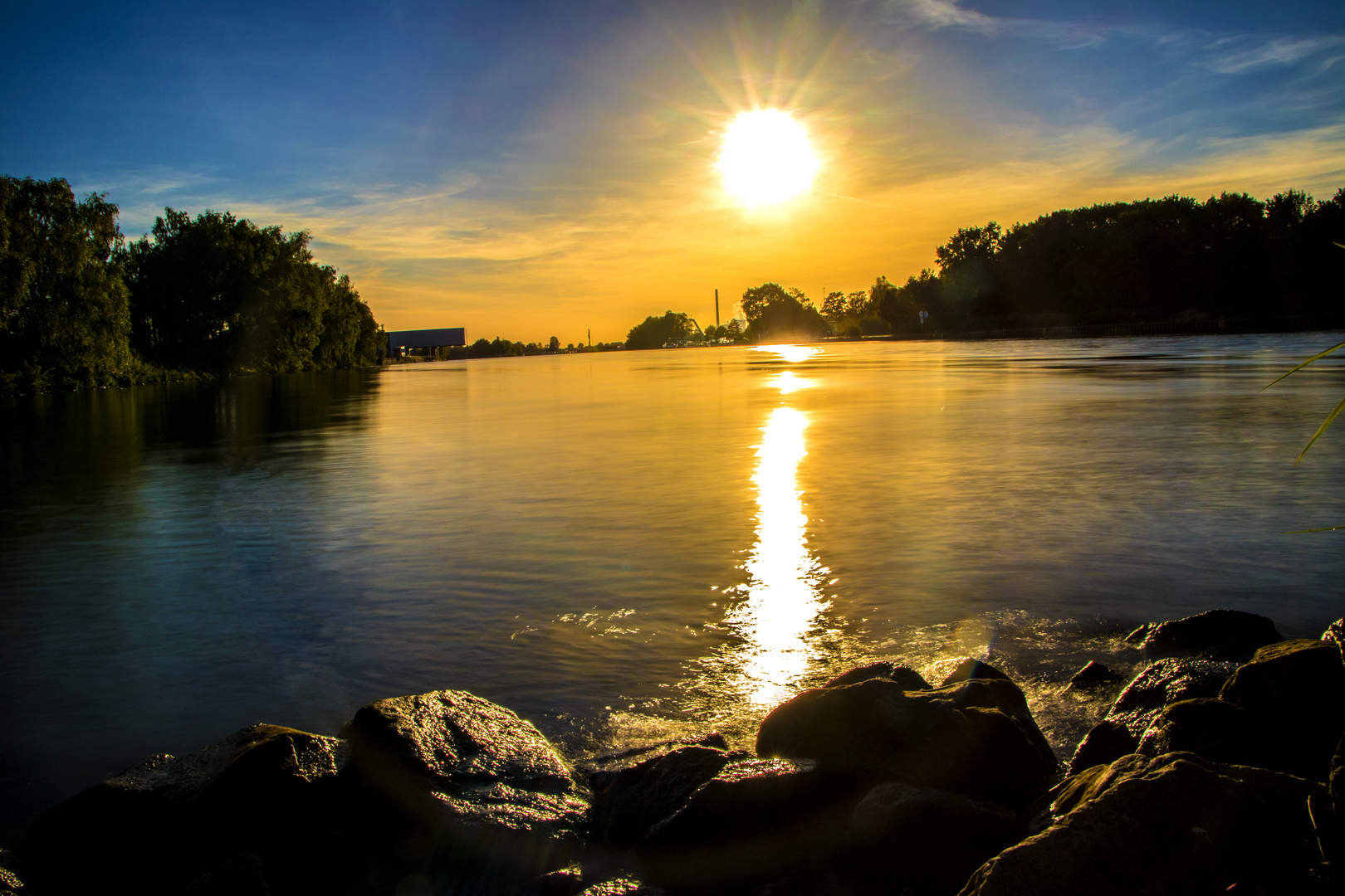 Sonnenuntergang am Rhein Herne Kanal