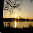 Sonnenuntergang am Rhein im Herbst.........