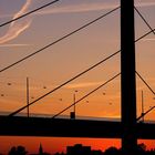 Sonnenuntergang am Rhein in Düsseldorf