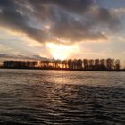 Sonnenuntergang am Rhein in Düsseldorf-Urdenbach