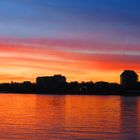 Sonnenuntergang am Rhein in Köln