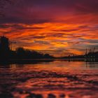 Sonnenuntergang am Rhein in Rheinfelden 