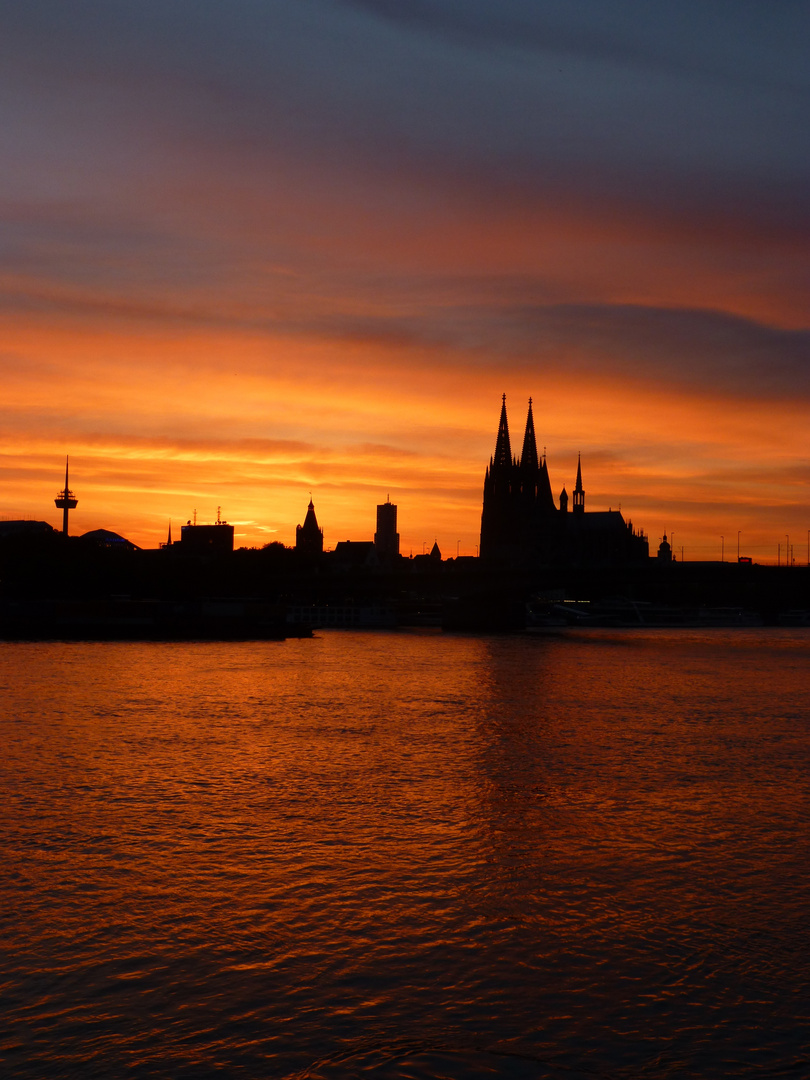 Sonnenuntergang am Rheinufer