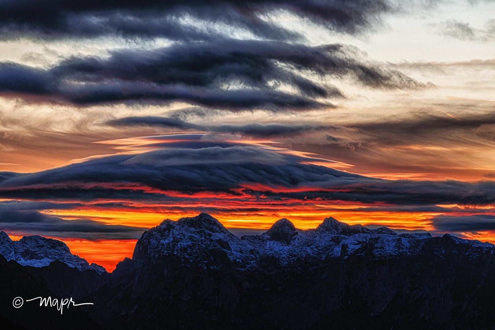 Sonnenuntergang am Rossfeld im Berchtesgadener Land