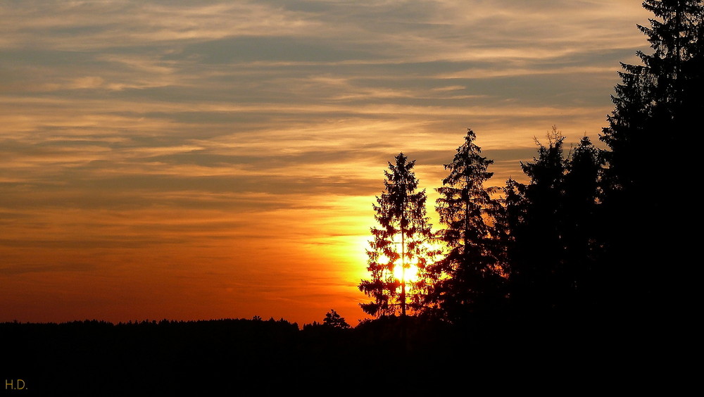 Sonnenuntergang (am Rothaarsteig)