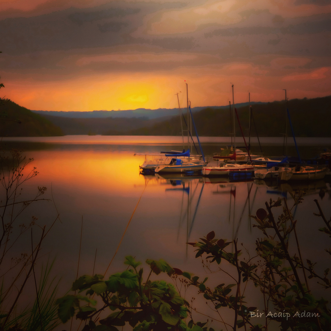 Sonnenuntergang am Rursee