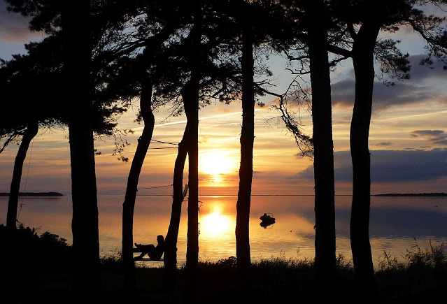 Sonnenuntergang am Salzhaff