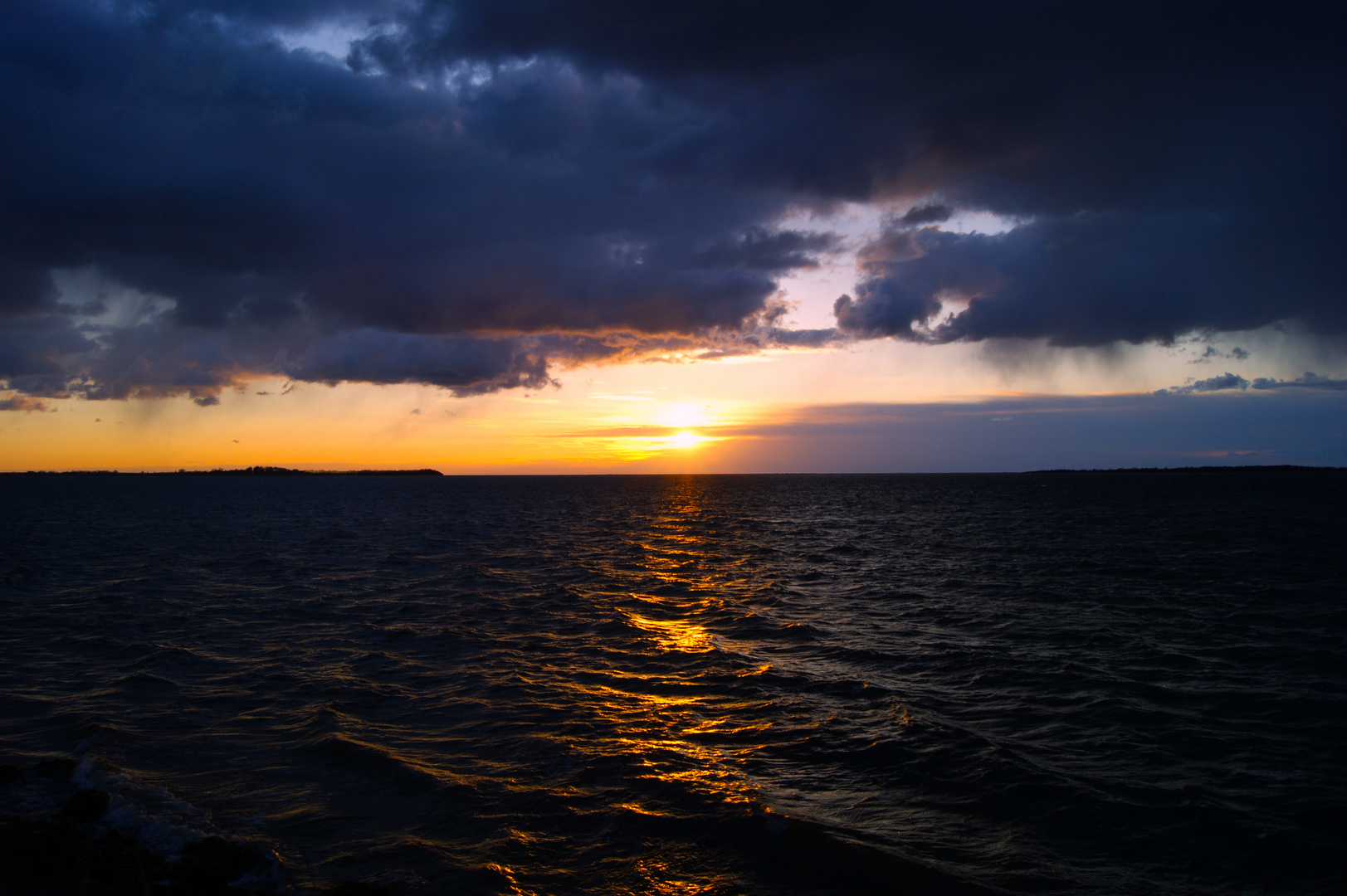 Sonnenuntergang am Salzhaff (Pepelow)