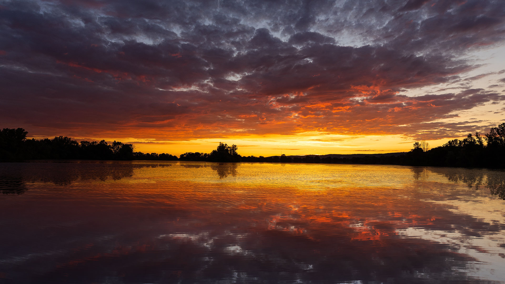 Sonnenuntergang am Sarchinger Weiher