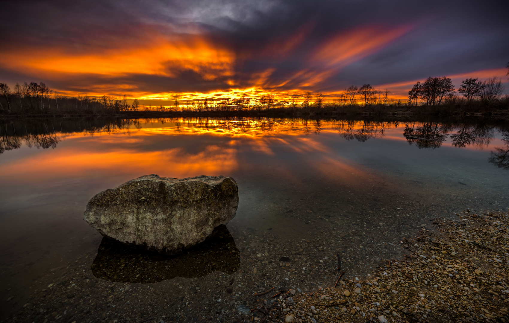 Sonnenuntergang am Sattlinger Weiher