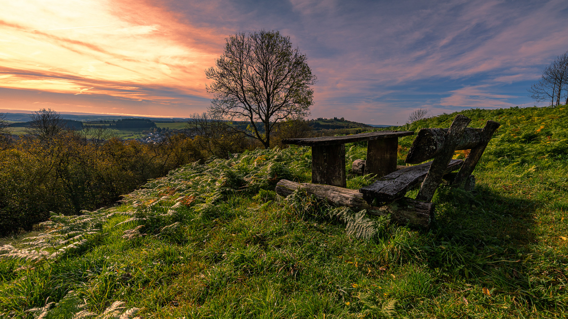 Sonnenuntergang am Schalkenmehrener Maar