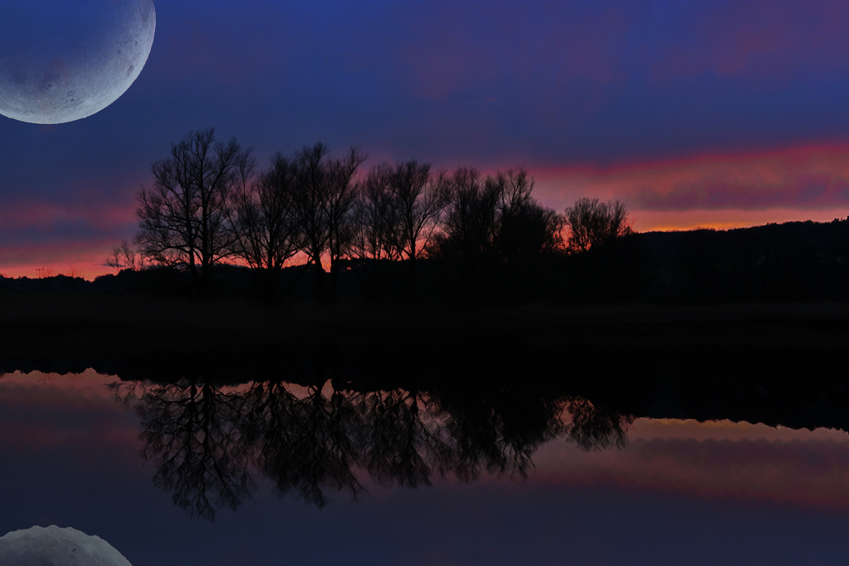 Sonnenuntergang am Scherweiher