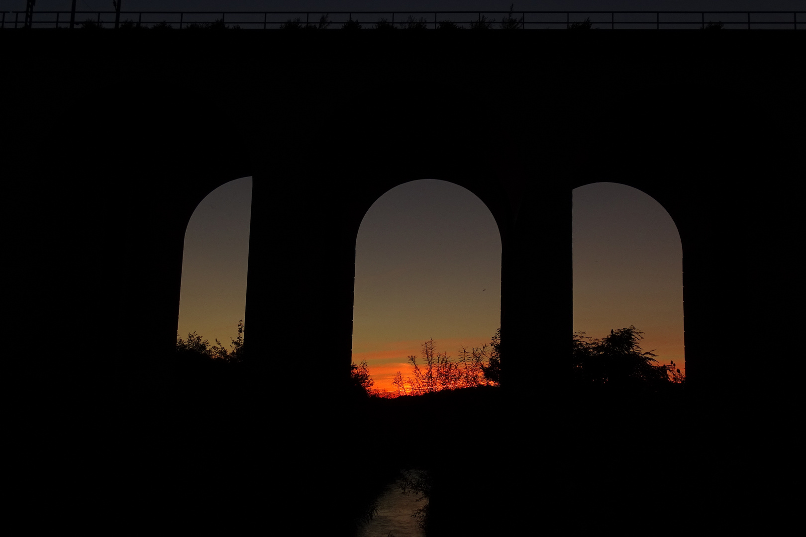 Sonnenuntergang am Schildescher Viadukt