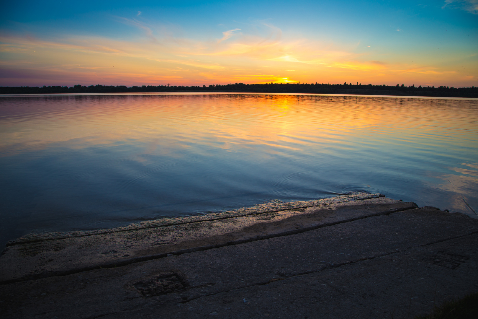 Sonnenuntergang am Schladitzer See