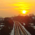 Sonnenuntergang am Schleusenweg in Münster