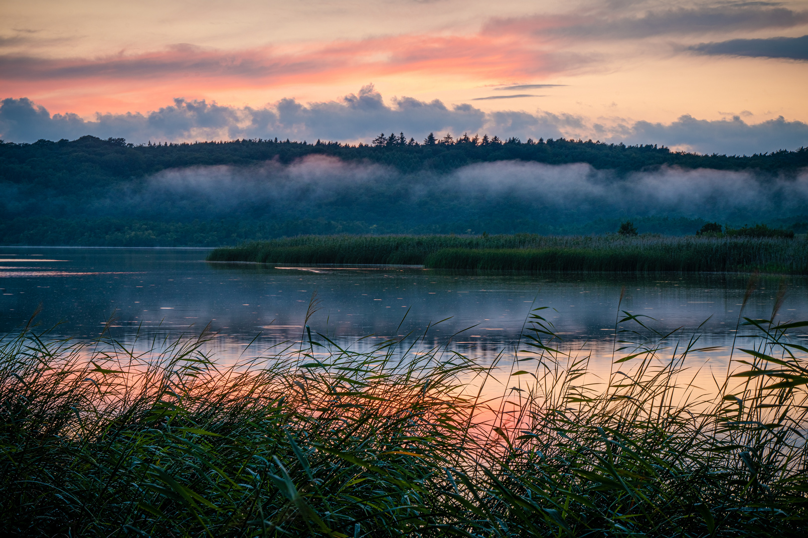 Sonnenuntergang am Schmachter See