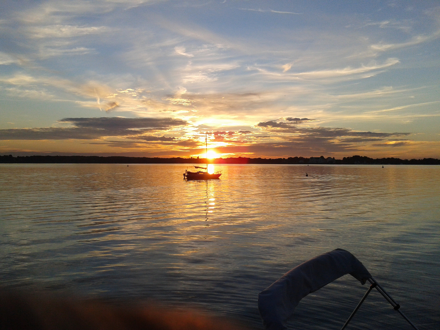 Sonnenuntergang am Schwielowsee Foto & Bild landschaft, bach, fluss