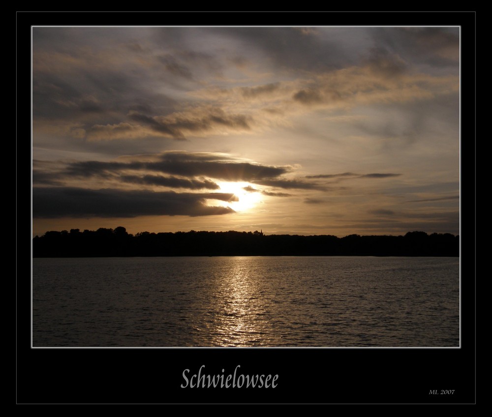 Sonnenuntergang am Schwielowsee Foto & Bild landschaft, bach, fluss