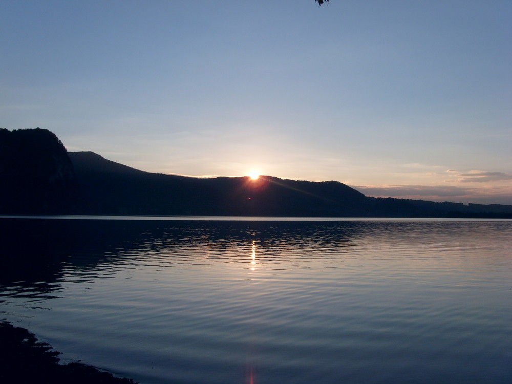 sonnenuntergang am see