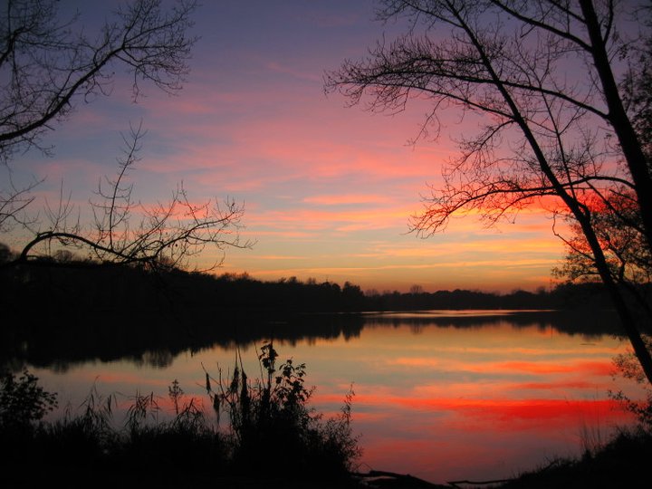 Sonnenuntergang am See.