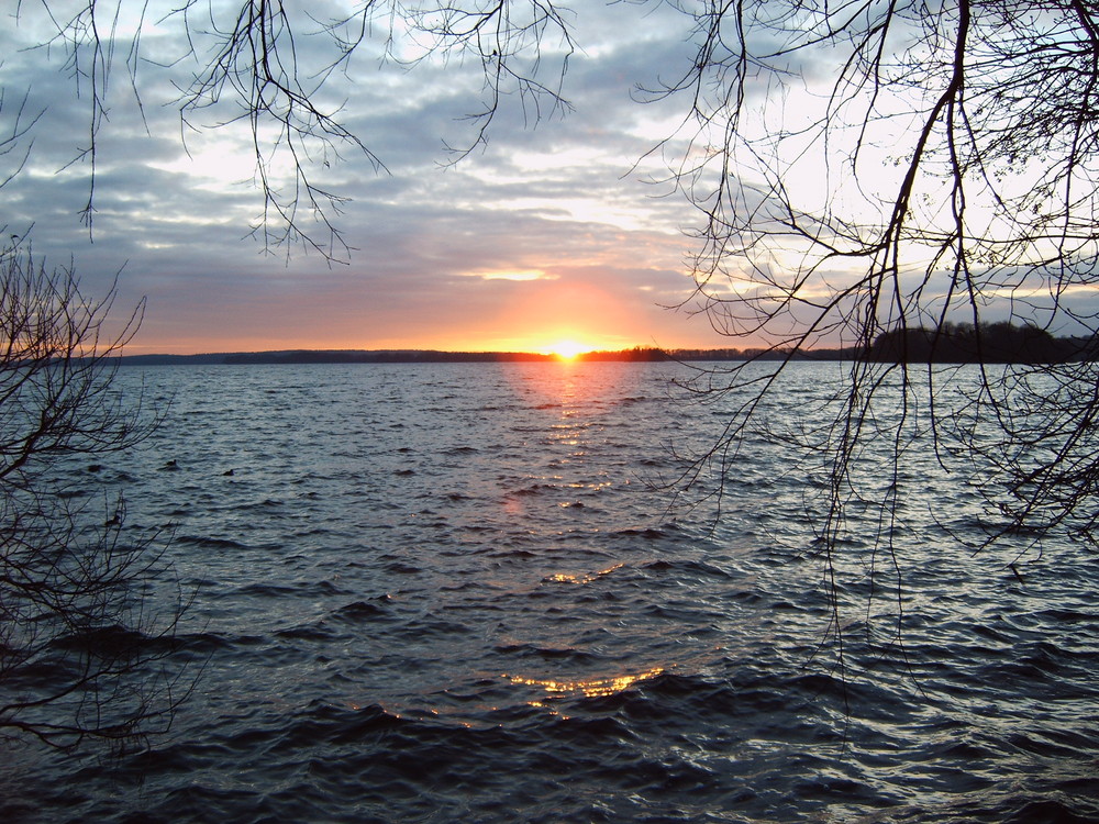 sonnenuntergang am see