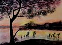 Sonnenuntergang am See by Ruth (die Rudi) Loesche