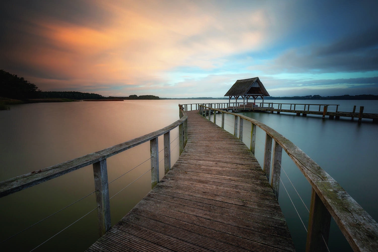 Sonnenuntergang am See Foto & Bild | architektur, landschaft, straßen