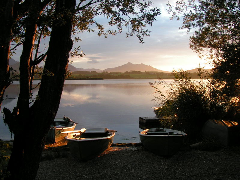 sonnenuntergang am see