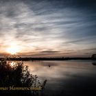 Sonnenuntergang am See mit Schwan