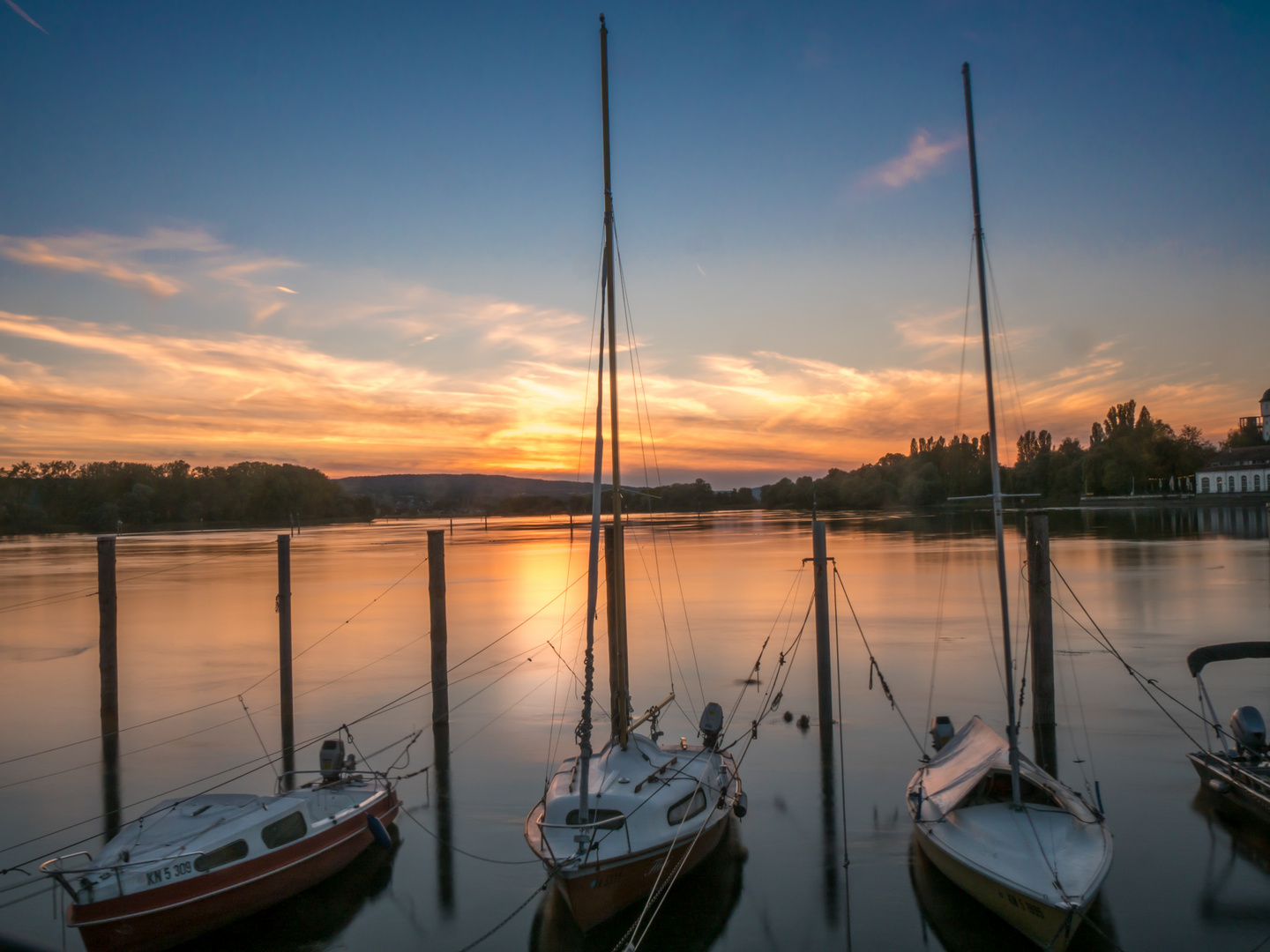 Sonnenuntergang am Seerhein (Bodensee)