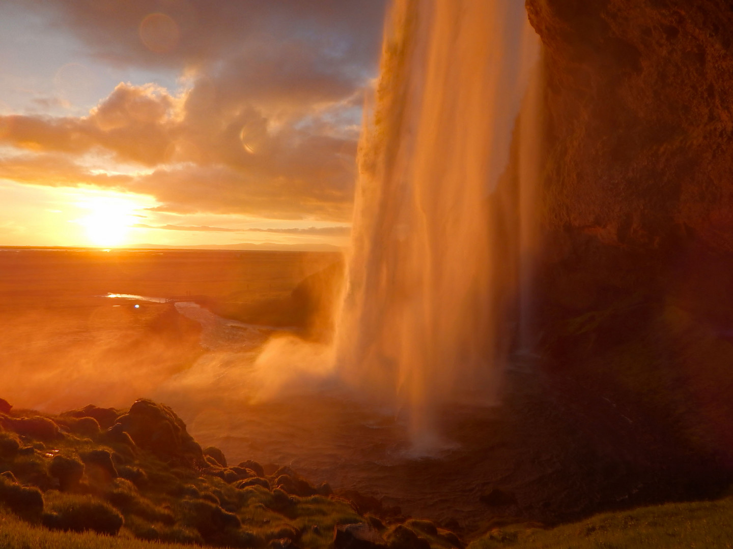 Sonnenuntergang am Seljalandsfoss