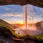 Sonnenuntergang am Seljalandsfoss