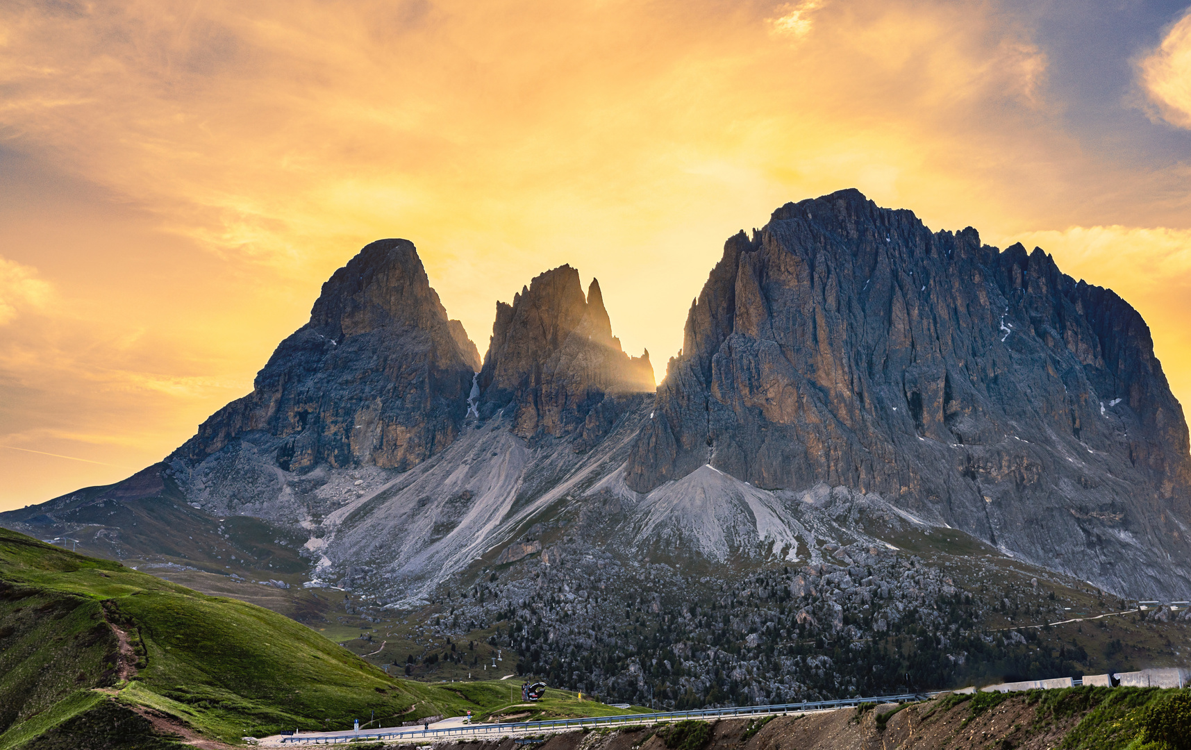 Sonnenuntergang am Sellajoch