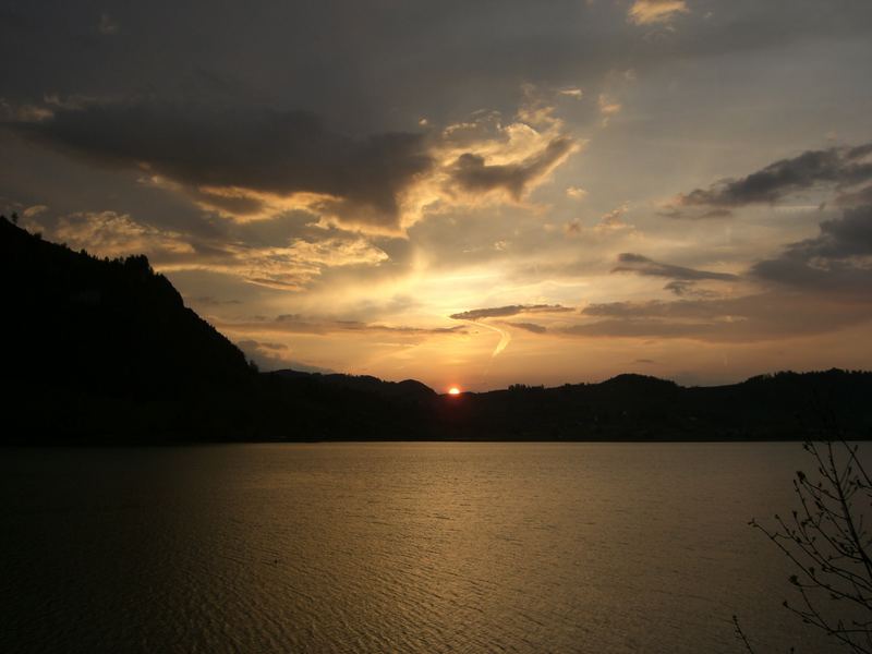 Sonnenuntergang am Sihlsee