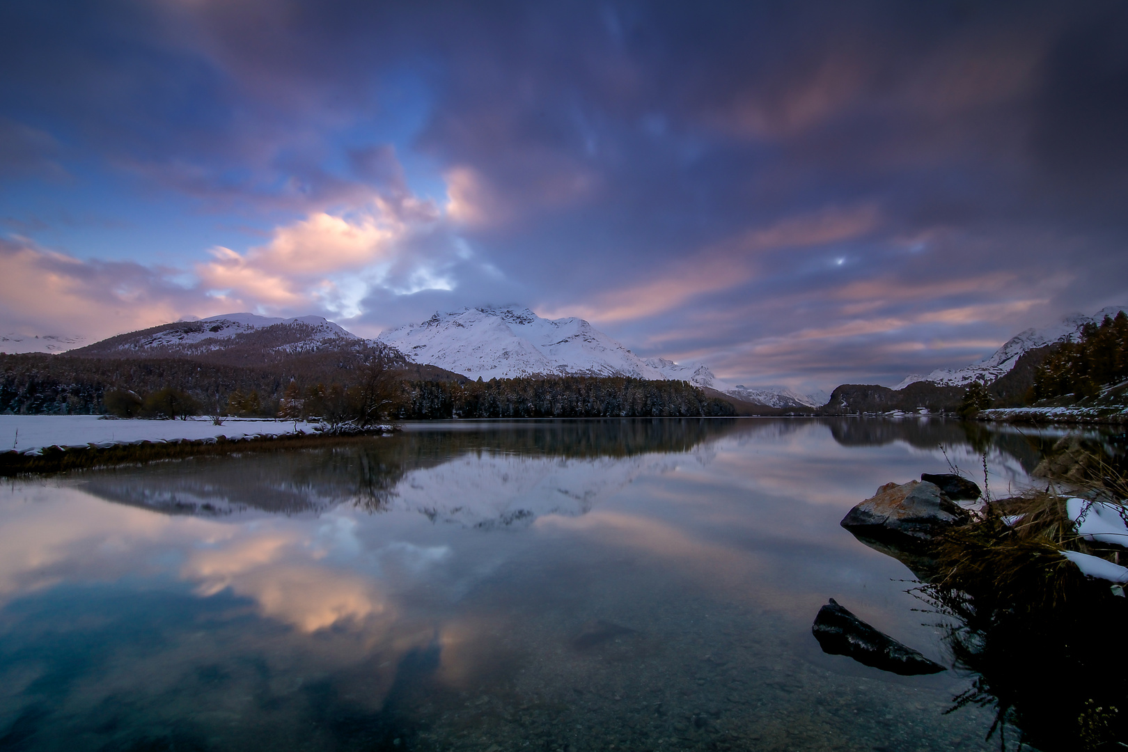 Sonnenuntergang am Silsersee