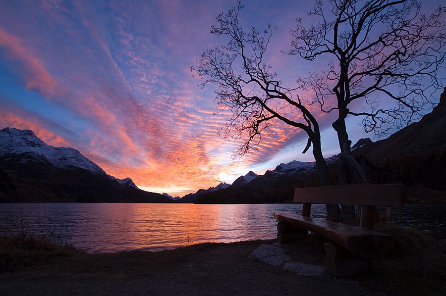 Sonnenuntergang am Silsersee