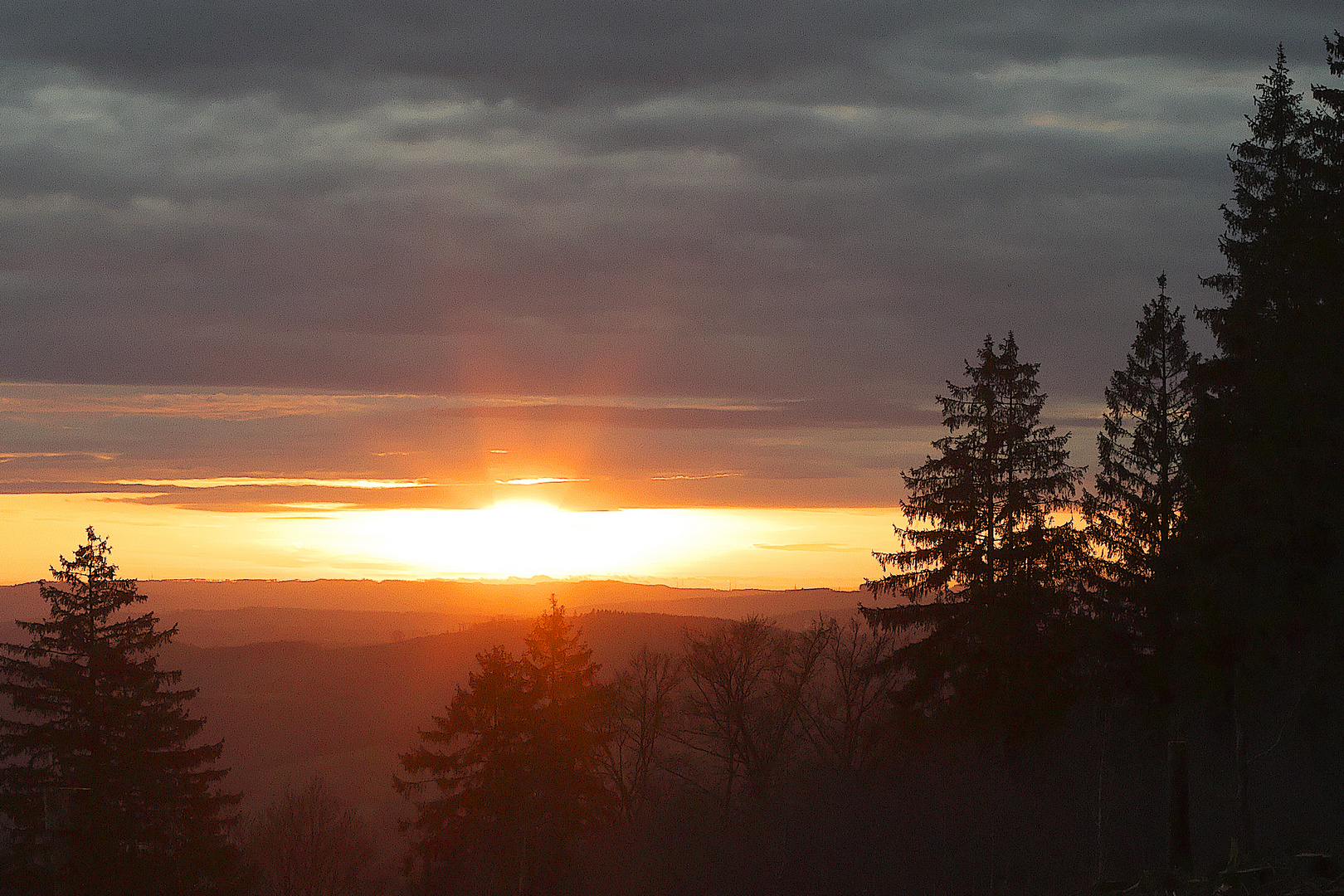 Sonnenuntergang am Silvesterabend 